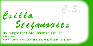 csilla stefanovits business card
